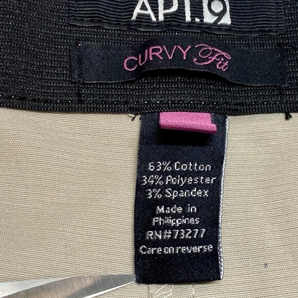 Apt 9 Curvy Capri Women's 22W Khaki Straight Cotton Stretch Pants Kohl's $48 NWT - Picture 12 of 14
